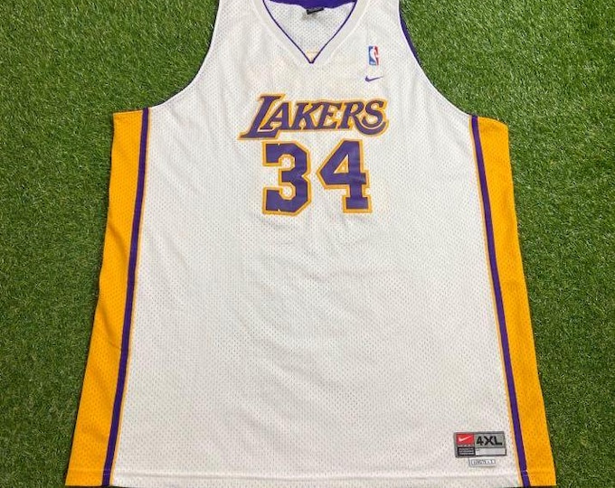Vintage Los Angeles Lakers Shaquille O'Neill #34 Jersey Nike Size 4x NBA Basketball California Classic Kobe Lebron Magic 00s