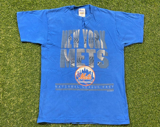 Vintage New York Mets T Shirt Tee Pro Player Made USA Size Youth Large MLB Baseball Classic Queens Ny Shea Stadium Mr Met Big Apple 1990s