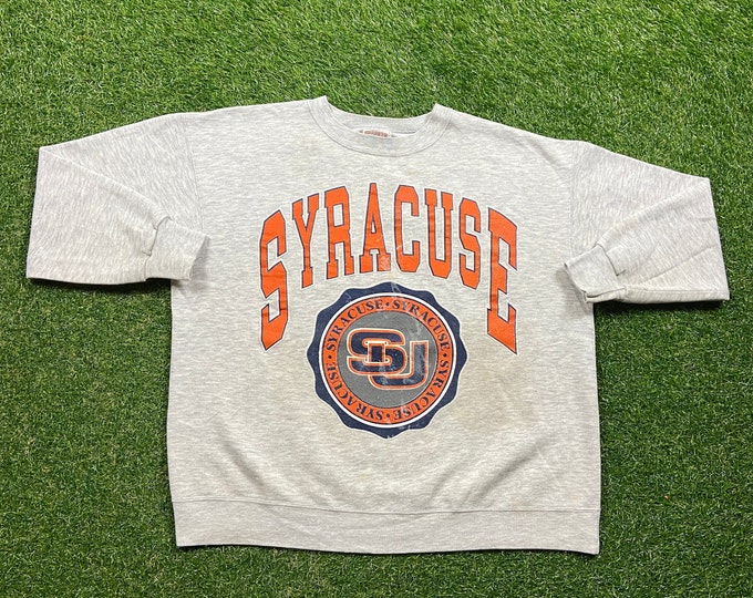 Vintage Syracuse University Crewneck Sweatshirt Made USA Size Xtra Large XL New York Orangemen NCAA College Basketball Ny Pull Over