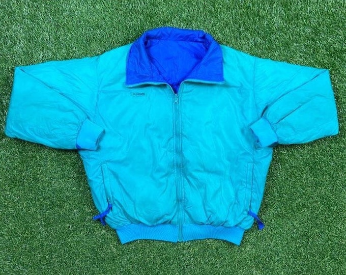 Vintage Columbia Reversible Jacket Windbreaker Size Large L Hiking Winter Coat Light Rain Coat