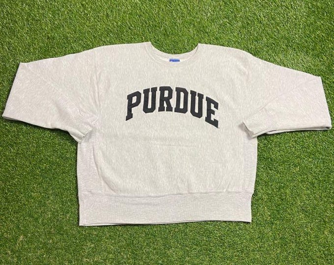 Vintage Purdue University Boilermakers Crewneck Sweatshirt Champion Size Large L NCAA College Basketball 1990s 90s Pull Over Oversized