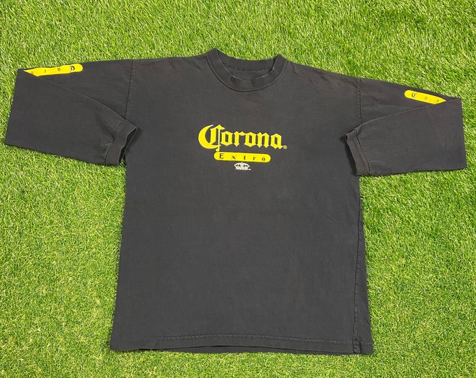 Vintage Corona Extra T Shirt Tee Calhoun Sportswear Size Medium M Pale Larger Mexico Mexican Beer Cerveza