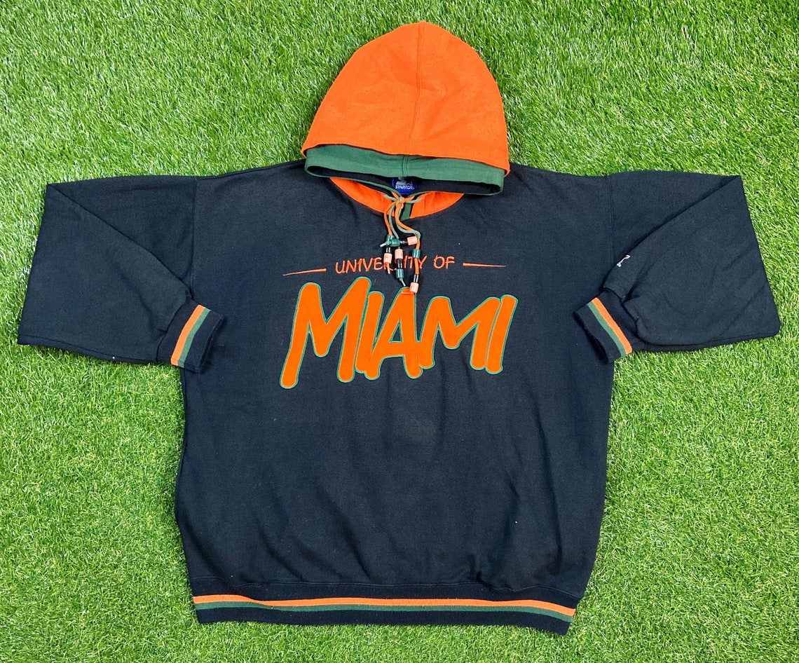 Vintage University of Miami Hurricanes Hoodie Sweatshirt | Etsy