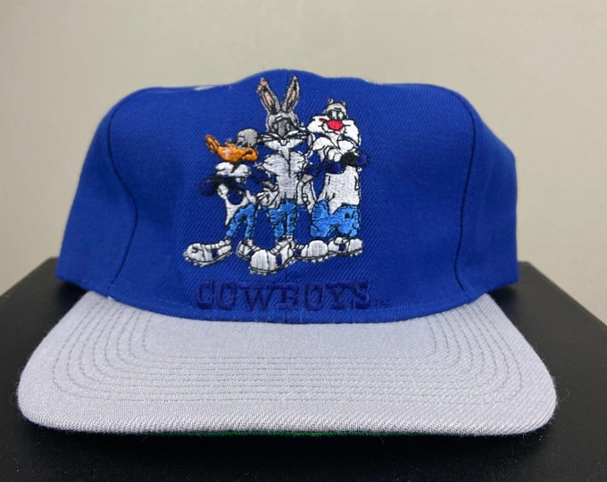 Vintage Dallas Cowboys Looney Tunes Snapback Hat Football Toons Bugs Bunny NFL Football Texas 1990s 90's Space Jam Taz