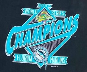 Vintage MLB (TULTEX) - Florida Marlins Vs Cleveland Indians World Champions T-Shirt 1997 X-Large