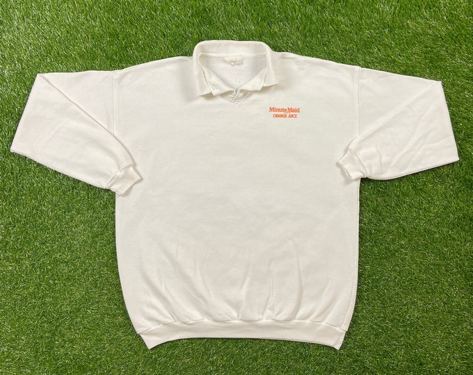 Vintage Minute Maid Orange Juice Crewneck Sweatshirt Billy Sportswear Limited Made in Canada Size Xtra Large XL Florida Citrus Pull Over