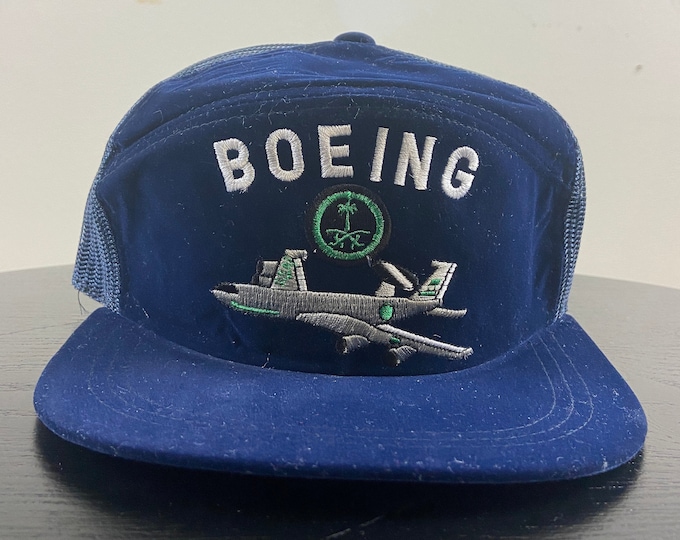 Vintage Boeing Snapback Hat Nike International OSFA Boeing Commercial Airplanes United Airlines Flying Airplanes 1980s 80s Original