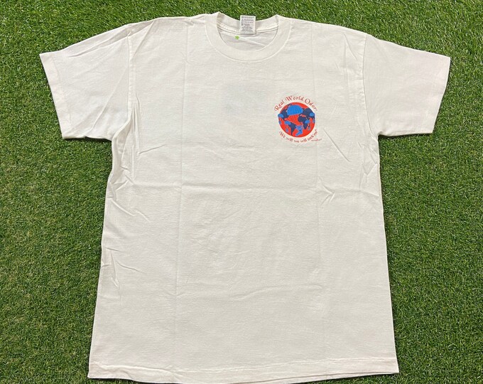 Vintage Real World Odor T Shirt Tee Anvil Made USA Size Xtra Large A Bowl of Cherries Earth Day Green Eco Friendly 1990s Funny Toilet