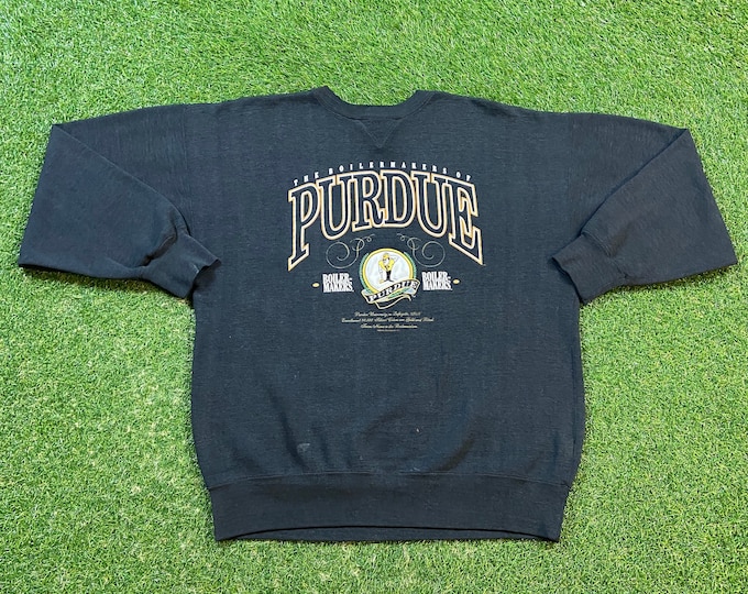 Vintage Purdue University Boilermakers Crewneck Sweatshirt Size Xtra Large XL NCAA College Basketball Indiana 1990s 90s Pull Over Oversized