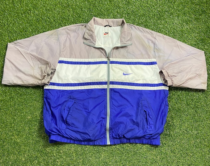 Vintage Nike Windbreaker Jacket Zip Up Jacket Just Do It! Sportswear Size XL Athletic Wear Classic 90's 1990s Light Rain Jacket Coat
