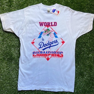 Vintage Los Angeles Dodgers 1988 World Series Champions MLB Screen Stars Made USA New With Tags 1980s 80s California Baseball Tee T Shirt