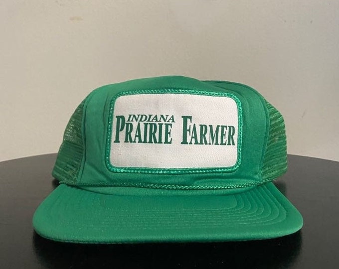 Vintage Indiana Prairie Farmer Snapback Hat OSFA America Farm Irrigation Agricultural Gardening 1980s 80s