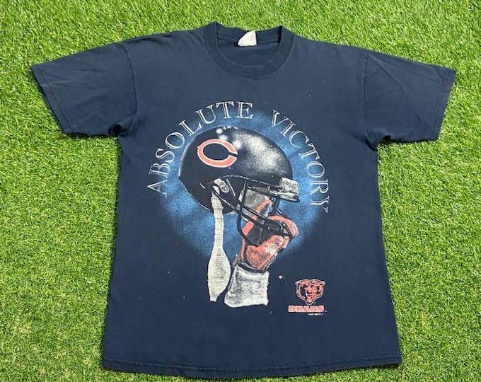 Vintage Chicago Bears T Shirt Tee Size Medium M NFL Football Illinois Soldier Field Da Bears 1990s 90s