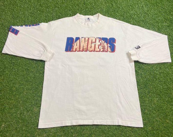 Vintage New York Rangers Long Sleeve Shirt Tee Starter Made Usa Size Xtra Large XL NHL Hockey Old Logo NYR Madison Square Garden 1990s 90s