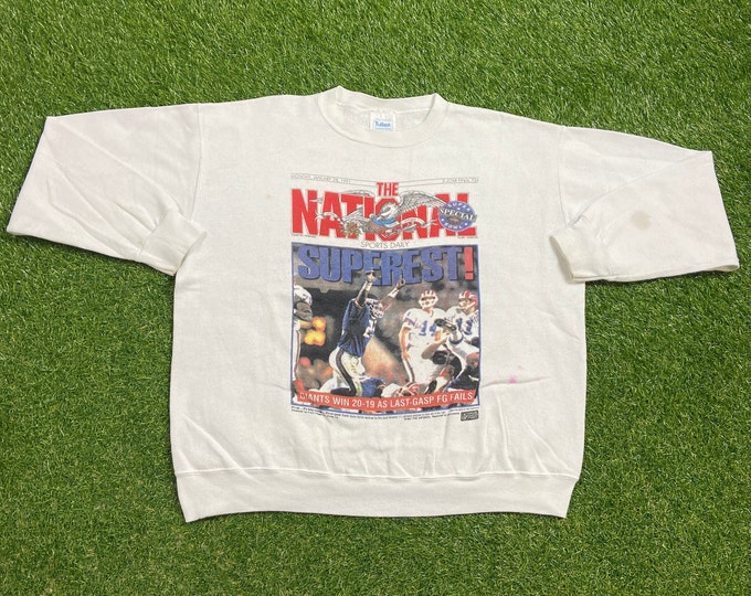 Vintage New York Giants Crewneck Sweatshirt Made USA Size Large L NFL Football NY Meadowlands 1990s 90s Pull Over