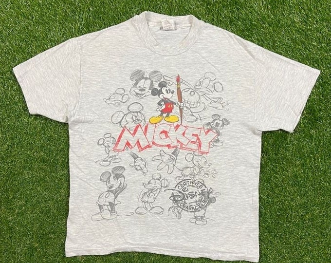 Vintage Mickey Mouse T Shirt Tee The Disney Store Made USA Size Large L Walt Disney World Magic Kingdom WDW