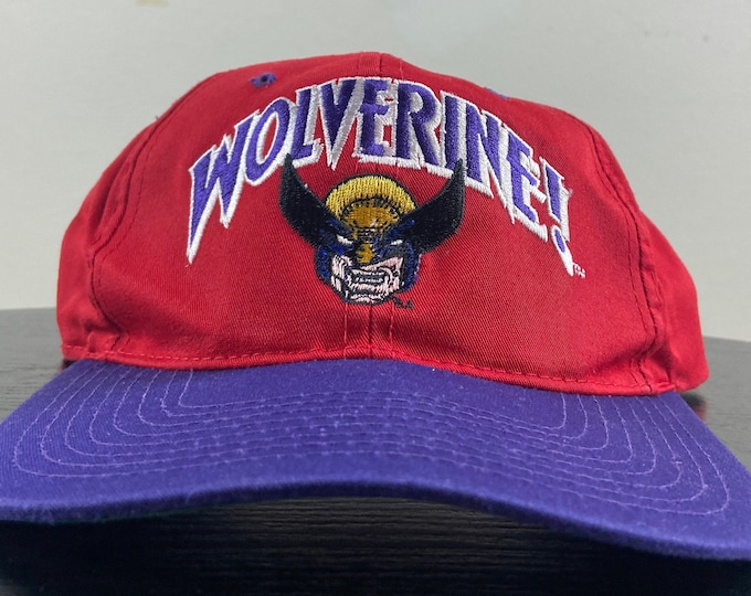 Vintage X Men Wolverine Snapback Hat Annco OSFA Marvel Comics Superhero Mega 1990s 90s Blockhead