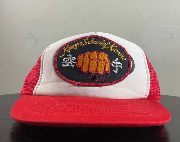 Vintage Kempo School of Karate Snapback Hat Sport Cap OSFA MMA Mix Martial Arts UFC Ultimate Bruce Lee Cobra Kai Karate Kid 1990s 90s