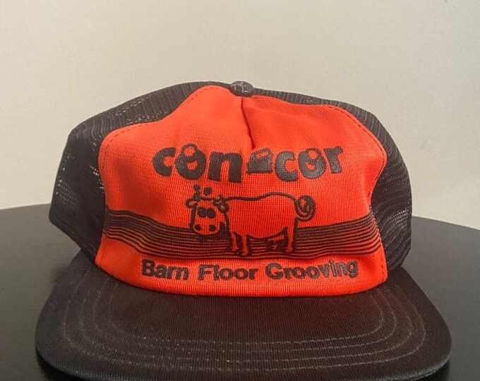 Vintage Con Cor Barn Floor Grooving Snapback Hat OSFA Farming Farm Animals Cow 1990s 90s