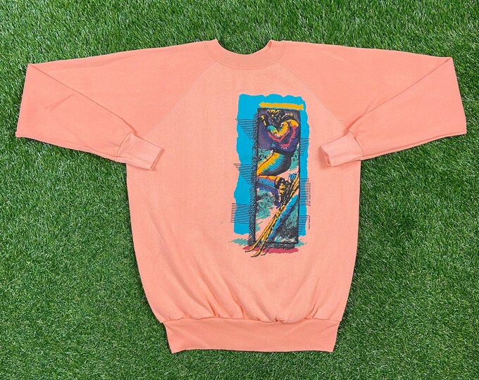 Vintage Philip Bascle 1987 Crewneck Sweatshirt Made USA Size Xtra Large XL Western Art Painter Paint 1980s 80s Pull Over Ski