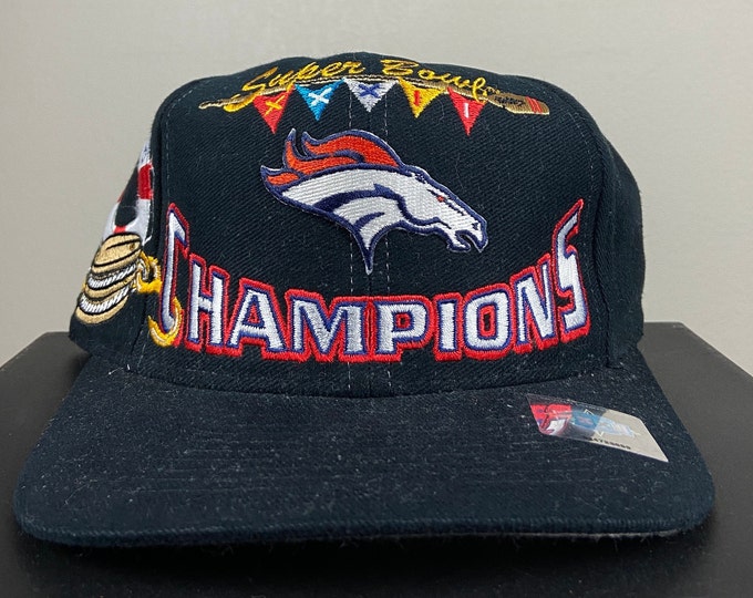 Vintage Denver Broncos 1998 Super Bowl XXXll  Champions Snapback Hat Cap Brand NEW Logo Athletic John Elway Colorado 1990s 90s