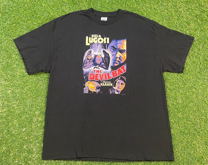 Vintage The Devil Bat T Shirt Tee Tennessee River Size Xtra Large XL Bela Lugosi Classic 1940 Horror Film Black and White Movie