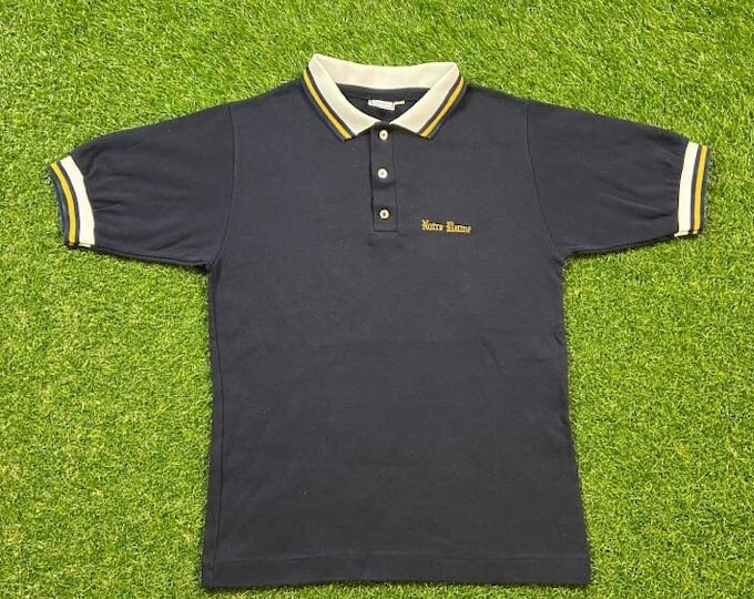 Vintage Notre Dame University Polo Shirt Tee RC Sportswear Size Small S Fighting Irish 1990s Classic 90s NCAA College Football Golf Collar