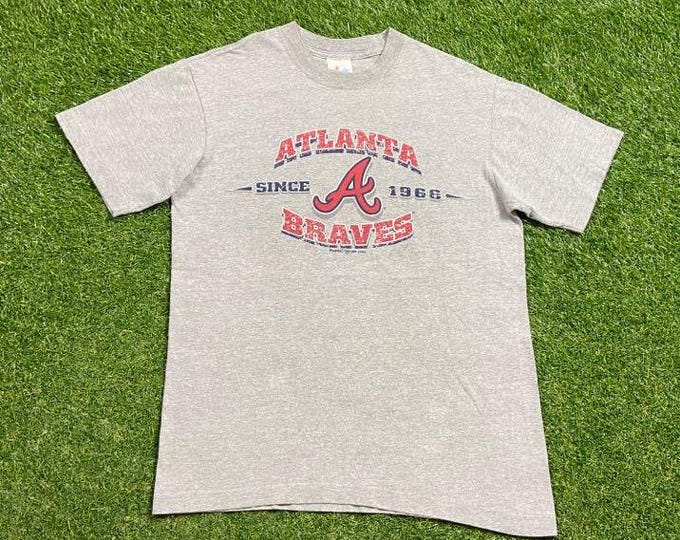 Vintage Atlanta Braves T Shirt Tee Size Medium M Turner Field MLB Baseball ATL 1990s 90s