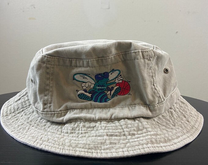 Vintage Charlotte Hornets Bucket Hat Size Medium NBA Basketball Chris Paul Michael Jordan North Carolina NC 1990s 90s