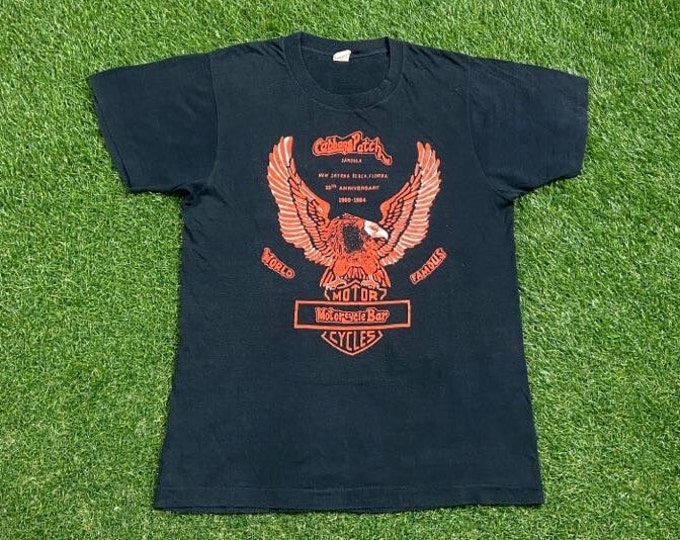 Vintage Cabbage Patch Bike Week T Shirt Tee Made USA Size Medium New Smyrna Beach Florida Harley Davidson HOG Eagle Motorcycle Biker 1980s