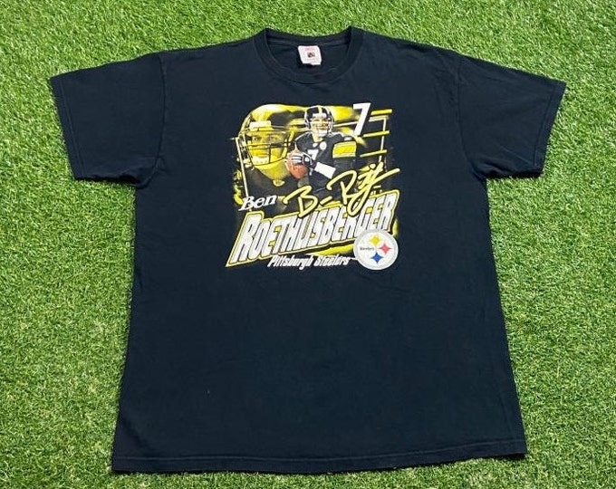 Vintage Ben Rothlisberger T Shirt Tee Size Xtra Large XL Big Ben Pittsburgh Steelers NFL Football Pennsylvania 90s Classic 1990s