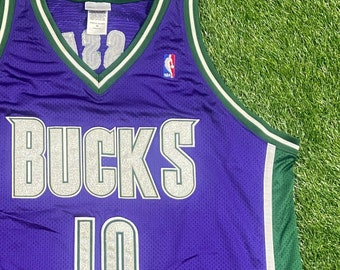 Vintage Milwaukee Bucks #10 Sam Cassell Jersey Reebok Size 52 XXL