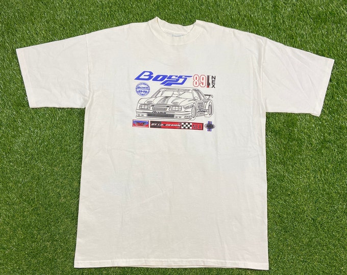 Vintage Boss NEX 89 T Shirt Tee Made USA Size XXl 2XL NASCAR Racing Daytona 500 Talladega Nights Ricky Bobby 1990s 90s