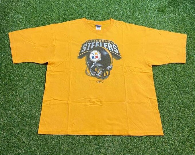 Vintage Pittsburgh Steelers T Shirt Tee Reebok Size XXL 2XL NFL Football Pennsylvania Steel Curtains Classic 1990s 90s