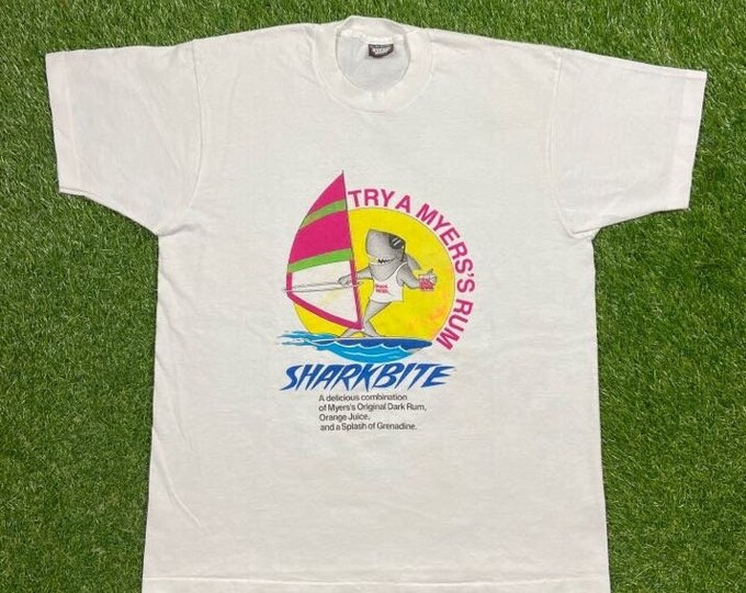 Vintage Try a Myer's Rum T Shirt Tee Screen Stars Made USA Xtra Large XL Classic Drink Alcohol Party Night Life Liquor 1990s 90s Cocktail