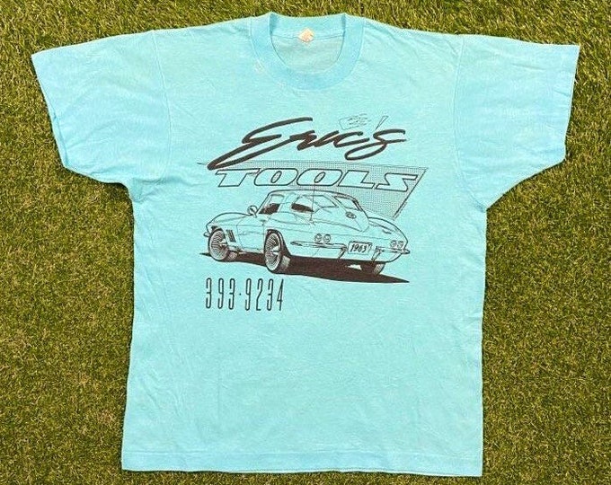 Vintage Classic Car T Shirt Tee Screen Stars Made USA Size Large L Speedway NASCAR Motorsports 1990s 90s