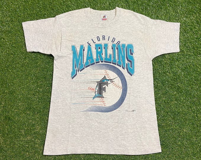 Vintage Florida Marlins T Shirt Tee Made USA Size Large L MLB Baseball National League Miami 1990s 90s Classic