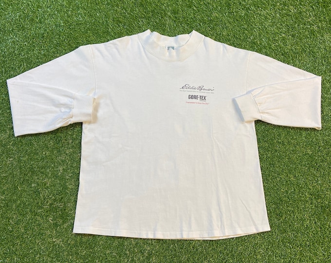 Vintage Eddie Bauer Long Sleeve Shirt Cotton Deluxe Made USA Size Xtra Large XL Quality Clothing Apparel 90s 1990s