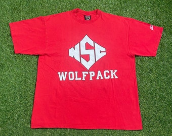 Vintage NC State University WolfPack T Shirt Tee Made Usa Size Xtra Large XL NCAA College Basketball North Carolina 1990s 90s