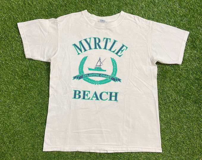 Vintage Myrtle Beach T Shirt Tee Anvil Size Medium M South Carolina SC 1990s 90s