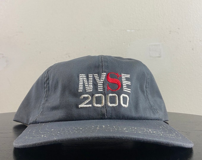 Vintage New York Stock Exchange 2000 Strap Back Hat Made Usa OSFA NYSE Finances Hedge Funds Money Manhattan NYC 00s