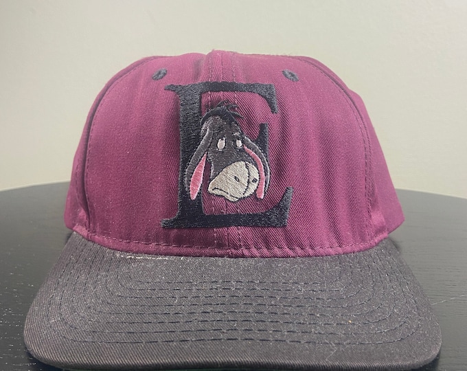 Vintage Eeyore Snapback Hat Made USA OSFA Winnie the Pooh Walt Disney World Disneyland Magic Kingdom Mickey Mouse 1990s 90s