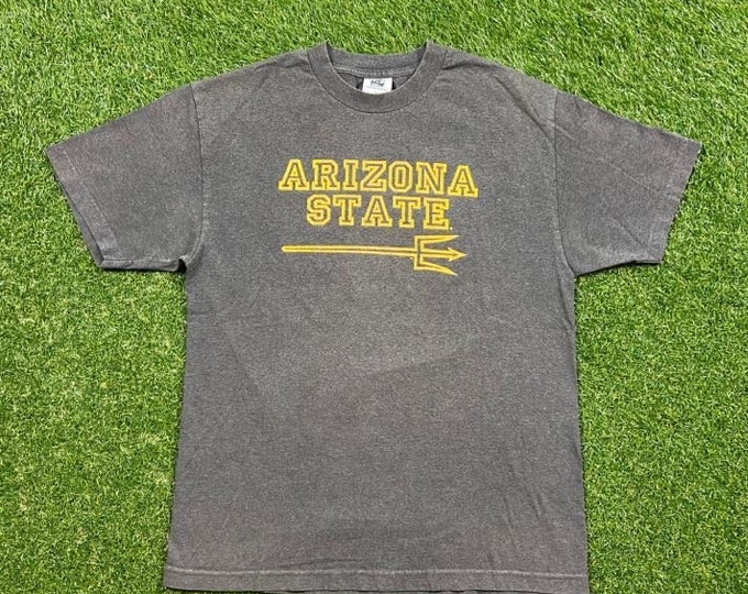 Vintage Arizona State University T Shirt Tee TLC Sportswear Size Large L NCAA College Football Phoenix Sun Devils ASU 1990s 90s