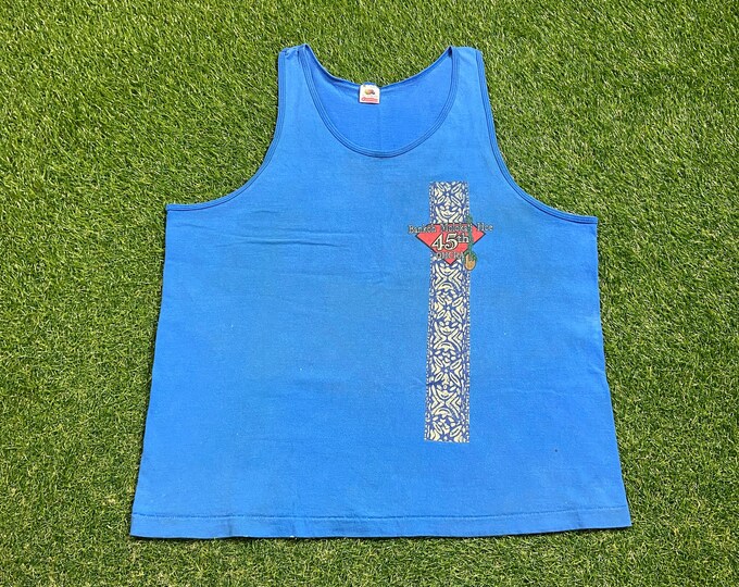 Vintage Bankoh Moloka'i Hoe 45th OHCRA Tank Top Shirt Made USA Size Xtra Large XL Canoe Racing Crew Rowing Hawaii 1990s 90s