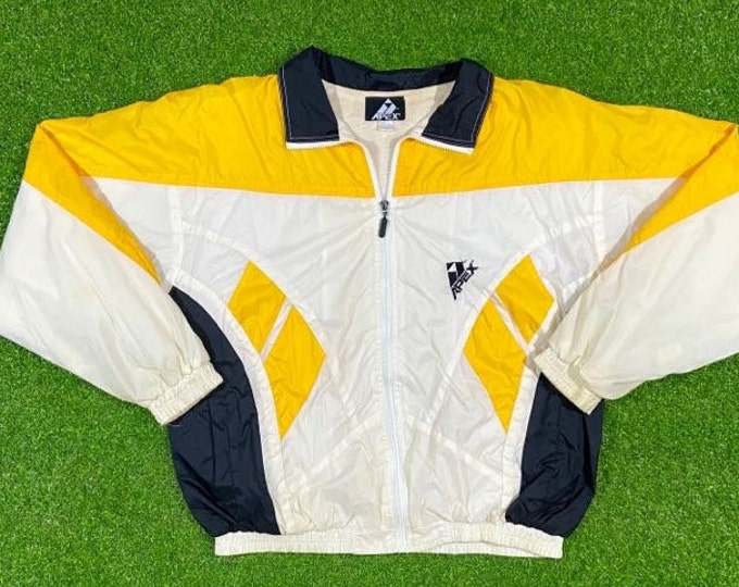 Vintage Apex One Windbreaker Zip Up Jacket Size Large Light Rain Coat Comfy 1990s 90s L