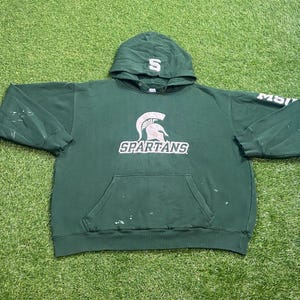 Vintage Michigan State University Hoodie Sweatshirt Champion Size Xtra Large XL NCAA Football Spartans Detroit Classic MSU 1990s 90s