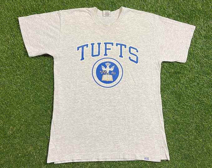 Vintage Tufts University T Shirt Tee Made USA Size Xtra Large XL Boston Massachusetts New England Classic University 1990s 90s