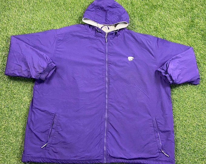 Vintage University of Kansas State Wildcats Jacket Charles River Apparel Size 5X NCAA College Basketball Heavy Winter Coat 1990s 90s