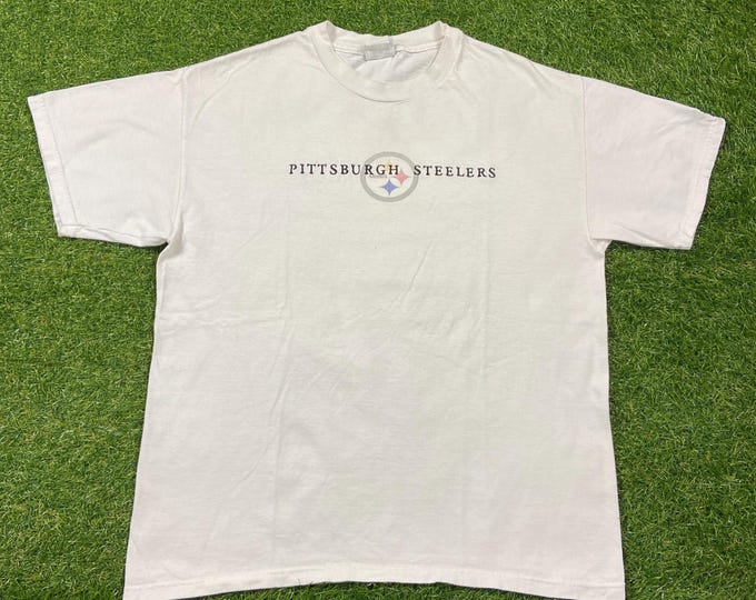 Vintage Pittsburgh Steelers T Shirt Tee Champion Size Large L NFL Football Steel Curtains Pennsylvania 1990s 90s