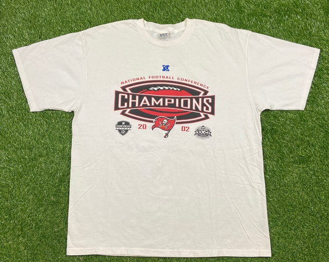 Vintage Tampa Bay Buccaneers T Shirt Tee Lee Sport Size XXL 2XL NFL Football Florida Super Bowl Champions Tom Brady TB12 1990s 90s